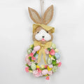 Ansuma 21" Easter Bunny Wreath – Bunny Shape Spring Wreath with Colorful Flowers Greenary and Egg Decorations, Front Door Easter Decor, Spring Wreaths for Home and Porch (Yellow) by Ansuma