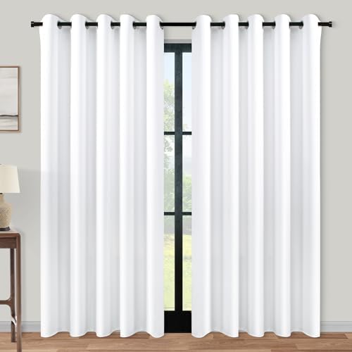 KOUFALL 90 Inch Curtains for Living Room,Extra Wide 72 in Width 72x90 Grommet 2 Panel Set Semi Blackout Window Treatments by KOUFALL
