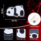 Panda LED Neon Sign, USB Powered Acrylic Decorative Light, Cute Animal Night Light for Bedroom, Nursery, Kids Room, Home Decor and Gift Idea 15.75×10.2 IN-USB Powered-Acrylic - Image 5