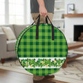 36 Inch Round Storage Bag 1 Pack,Irish Lucky Shamrock Threeleaf Grass Waterproof Wreath Storage Container with Handles&Zipper Green Buffalo Plaid Closet Organizer Bags Garland Box by Unknown