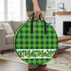 36 Inch Round Storage Bag 1 Pack,Irish Lucky Shamrock Threeleaf Grass Waterproof Wreath Storage Container with Handles&Zipper Green Buffalo Plaid Closet Organizer Bags Garland Box by Unknown