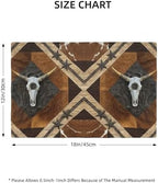 Western Cowboy Placemats Set of 6, Rustic Farmhouse Cow Skull Animal Decoration, Kitchen Dining Room Heat Resistant Non-Slip Table Runner, 12x18 Inches - Image 2