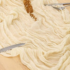 6 Pack Ivory Cream Cheesecloth Table Runner 120 Inch Boho Wedding Decor - Image 6