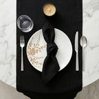 Solino Home 100% Pure Linen Table Runner Black Extra Long, Fete 14 x 144 in - Image 4