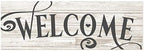 Welcome White Wood Rustic Style Wall Décor Sign 8x24 by MRC+Wood+Products