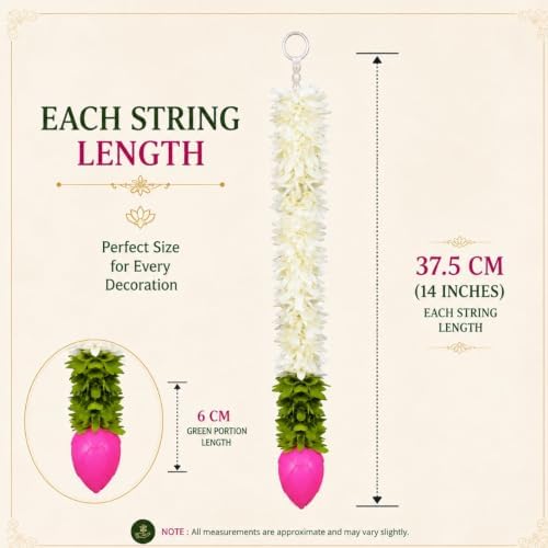 Hanging Flower Decoration|Puja Decoration Items 14 INCHES, Pack 10 - Image 3