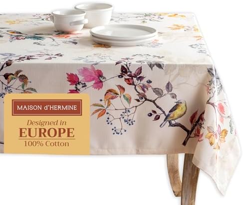 Maison d' Hermine Table Cloth Square Table Reusable 100% Cotton 60"x60" by MaisondHermine