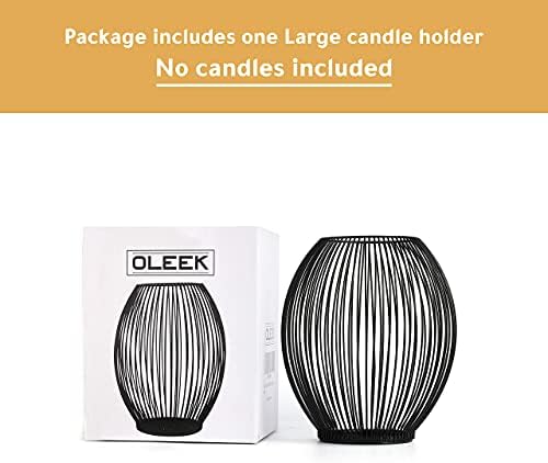 OLEEK Large Metal Candle Holder - Outdoor Lanterns for Patio - Iron Candle Holder - Decorative Candle Holders for Pillar Candles - Table Candles Holders Decor - Iron Candle Stands - Candles Holder - Image 2