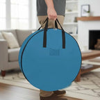 24 Inch Round Storage Bag 2 Pack,Modern Marine Ocean Pure Blue Waterproof Wreath Storage Container with Handles&Zipper Minimalist Solid Color Art Closet Organizer Bags Garland Box - Image 3