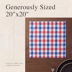 Urban Villa Cloth Napkins July4th 20x20 (Set of 12) Red/Blue - Image 6