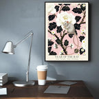 Enchanting Pink Oriental Home Decor - Chinese Lunar Year of the Rat Art Print White Peony & Daisy Pattern Zodiac Wall Art for Bathroom Bedroom Living Room and More 12X18 in Black Framed - Image 6