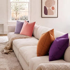 JUSPURBET 28x28 Euro Velvet Throw Pillow Covers Set of 2,Lilac - Image 2