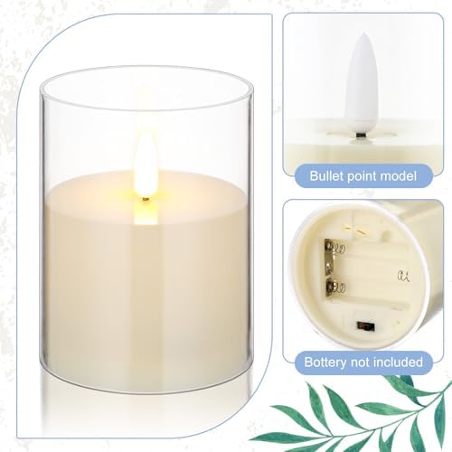 Yunlly 20 Pcs Rose Candle Rings with Candles Sets, Blue - Image 4