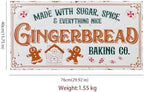 30" Vintage Metal Christmas Wall Sign - Gingerbread Baking Co. Rustic Wall Mount Holiday Decor Distressed Wall Hanging Iron Plaque Christmas Wall Art for Home Mantel Porch Bakery (White#2) - Image 2