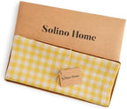 Solino Home 100% Pure Linen Table Runner Yellow, Gingham Check 14 x 108 in - Image 5