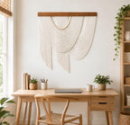 Large Macrame Wall Hanging, 31.5 x 31.5 Inch Boho Wall Decor Tapestry，Beige - Image 4