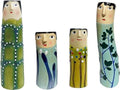 Spring Family Bud Vases, Resin Bohemian Family Vase, Girls Face Cute Hand Painted Vase, Cute Hand Character Vase, for Home Decor Living Room Personalized Decor (4PCS，b) by HATSEN