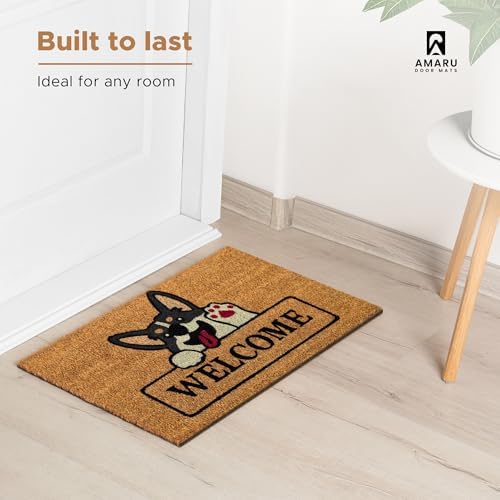 Coir Welcome Mat, Non-Slip, Welcome Dog, 17 x 29 in - Image 2