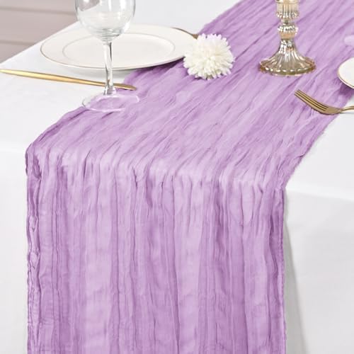 24 Pack Lavender Table Runner 10Ft Cheesecloth Table Runner Rustic Gauze Table Runners Romantic Long Sheer Fabric Cheese Cloth Table Runners for Wedding Party Bridal Baby Shower - Image 6