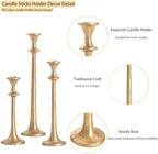 Gold Taper Candle Holders Set of 3, Heavy Candlestick Holders Decorative Candle Stand for Table Centerpiece, Cast Iron Candle Stick Holder Decor - Image 2