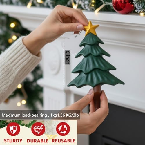 MorningRo 4 Pcs Stocking Holders for Mantel Iron Weighted,Christmas Tree - Image 2