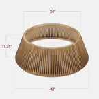 Best Choice Products 42in Christmas Tree Collar, Solid Wood Slatted Tree Skirt Holiday Accessory for Home - Chestnut - Image 2