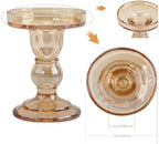 Glass Candle Holder Set of 4, Amber Candlestick Holders for Pillar Candles, 4.5" H, Candle Stand Decorations for Living Room - Image 2