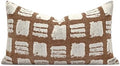 Decorative Boho Body Pillow Cover 14x24, Brown White Abstract Grid Lumbar Pillow Covers, Farmhouse Pillows Cushion Cover for Bed Sofa Bedroom Living Room by AIBUHOME