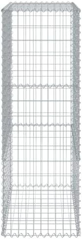 vidaXL Gabion Basket with Cover 39.4"x19.7"x59.1" Galvanized Iron - Image 6