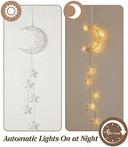 Lewondr Hanging Light, Moon Star Fairy Lights Indoor Decorative Lights - Image 5