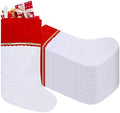24 Pack Felt Christmas Stockings, 19 Inch White & Red Stockings with Gold Trim by Tokforty