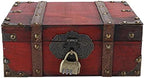 Vintage Red Wooden Storage Box, Rustic Jewelry Chest & Keepsake Organizer by Teamsky
