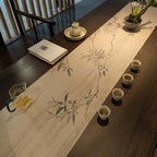 Floral Table Runner 13x85 Inch Long Chinese Poem Cotton Linen - Image 4