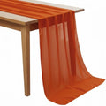 MDS Pack of 5 | Brunt Orange | 14ft Chiffon Table Runner 29x170 Inches Long Romantic Rustic Sheer Gauze Runner for Wedding Bridal Shower Birthday Banquets Engagement Spring Easter Boho Decorations by MDS