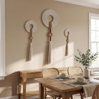 Tegeme 3 pcs Macrame Wall Hanging decor, Woven Tassel, Beige, Wood - Image 3