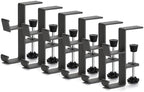 6 Pack Christmas Stocking and Garland Holders with 2 Hooks, Mantle Garland Holder for Hanging Christmas Stockings, Adjustable Fireplace Garland Holder & Stocking Hanger, Max 2.1" Thick Mantle - Black - Image 6
