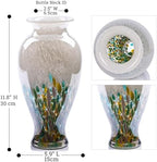 11.8" Tall Blown Green Glass Vase, Colorful Opaque Glass Vase, Unique Design Wide Mouth Art Decoration for Home, Living Room, Dining Table, Pampas Grass Decor (Green) - Image 3