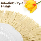Fovths 16 Pcs Hawaii Luau Placemats Bulk 13 in Woven Boho Fringe Place Mats - Image 4