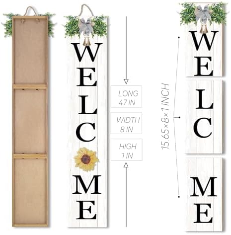 Interchangeable Welcome Sign for Front Porch Standing 47"X8", White - Image 3