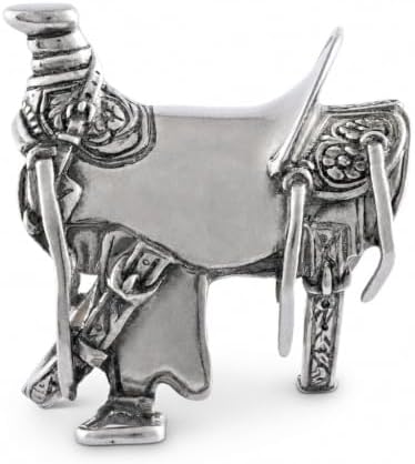 Vagabond House Pewter Cowboy Saddle Napkin Ring Western Frontier Collection 2.5 Inch Tall by VagabondHouse