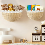Scalloped Wall Baskets - 2 Pcs Boho Hanging Wall Basket Decor - Image 2