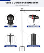 Koutemie 10FT In Ground Flag Pole Holder for Outside House for 3x5 Flags - Image 4