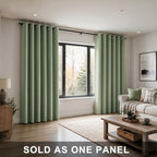 KOUFALL 96 Inch Long Curtains 1 Panel for Sliding Glass Doors, Blackout Extra Wide Thermal Grommet Blacked Out Curtains for Bedroom, 84 Inch Wide x 96 Inch Length, Sage Green - Image 3