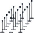18 Pcs Black Candle Holders Set, Vintage Taper & Pillar Candle Sticks for Wedding, Dining Table, Fireplace Mantel, Elegant Home Decor, Housewarming Gift, Festive Centerpiece by KDJFIIH