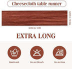 LemonRoad 4 Pcs 20ft Cheesecloth Table Runners Boho Gauze, Terracotta - Image 2
