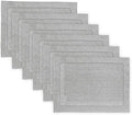 Solino Home 100% Pure Linen Placemats Grey Hemstitch, 14 x 19 in, Set of 6 by SolinoHome