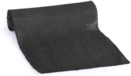 MDS® Pack of 10 Natural Burlap Table Runner, 12 x 72 Inch, Jute Rustic Farmhouse Boho Table Decor for Wedding Reception, Dining Table, Bridal Shower, Baby Shower & Party Decorations - Black - Image 4