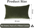 JoraLion Chenille Lumbar Pillow Covers 12x20 inch Moss Green - Image 3