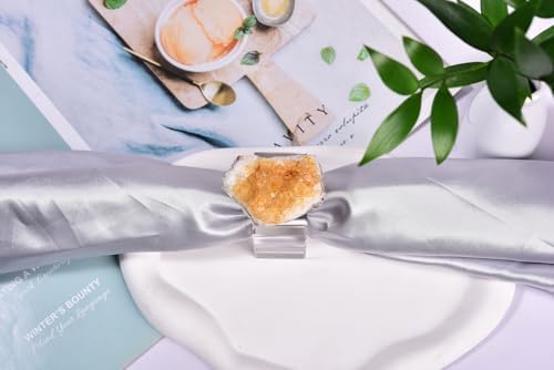 Citrine Cluster Napkin Rings Glass Base Dining Table Decor - Image 3