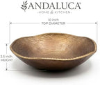 ANDALUCA Rustic Bronze Decorative Cast Metal Round Bowl 10 inch (Bronze) - Image 3